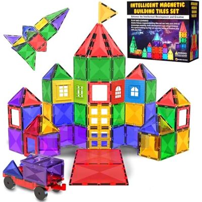 Desire Deluxe Lot de 57 blocs de construction magnétiques Montessori Jouet pour enfants Blocs de construction magnétiques pour garçons et filles 3 4 5 6 7 8 ans Desire Deluxe Lot de 57 blocs de construction magnétiques Montessori Jouet pour enfants Blocs de construction magnétiques pour garçons et filles 3 4 5 6 7 8 ans