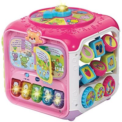 VTech - Super Cube des découvertes Rose, 183455 9-36 mois-10pcs- Version FR VTech - Super Cube des découvertes Rose, 183455 9-36 mois-10pcs- Version FR