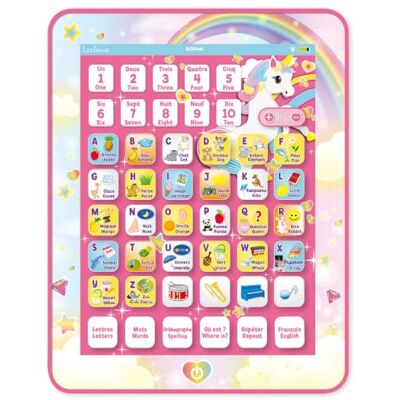 Lexibook , Unicorn Tablettete d'apprentissage, JCPAD002UNIi1LXB Anglais/Français, Alphabet, lettres, chiffres, mots, épellation, musique Lexibook , Unicorn Tablettete d'apprentissage, JCPAD002UNIi1LXB Anglais/Français, Alphabet, lettres, chiffres, mots, épellation, musique