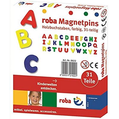 roba Lettres Magnétiques pour Enfants 31 Pièces Alphabet ABC Aimantés en Bois Jouet Éducatif Multicolore roba Lettres Magnétiques pour Enfants 31 Pièces Alphabet ABC Aimantés en Bois Jouet Éducatif Multicolore