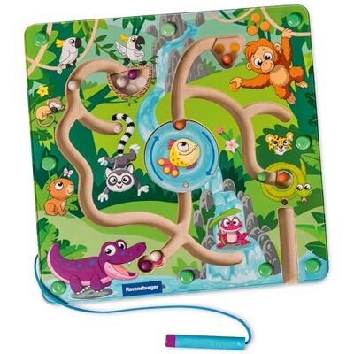 Ravensburger -PLAY + - Labyrinthe magnétique en bois Dans la jungle - 34018 Ravensburger -PLAY + - Labyrinthe magnétique en bois Dans la jungle - 34018