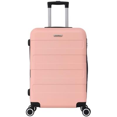 TROLLEY ADC Valise Grande Taille Soute 75x46x28 cm Rigide et Spacieuse 4 Kg 94 Litres 4 Doubles Roues Silencieuses Maniable, Pratique et Étanche Collection Tropic Rose Saumon TROLLEY ADC Valise Grande Taille Soute 75x46x28 cm Rigide et Spacieuse 4 Kg 94 Litres 4 Doubles Roues Silencieuses Maniable, Pratique et Étanche Collection Tropic Rose Saumon