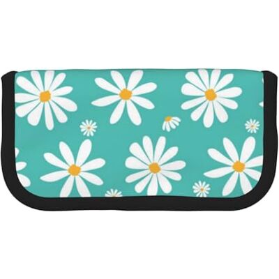 YUNWEIKEJI Trousse à crayons en toile avec motif marguerites blanches, grande capacité, comme sur l'image, One Size, Organiseur de sac YUNWEIKEJI Trousse à crayons en toile avec motif marguerites blanches, grande capacité, comme sur l'image, One Size, Organiseur de sac