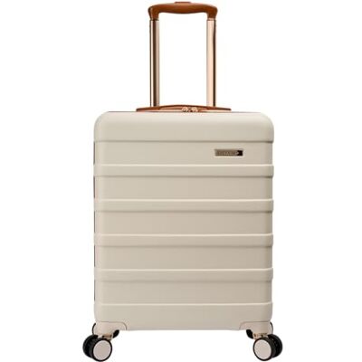 Cabin Max Anode Valise à main légère avec coque rigide, 4 roues, serrure à combinaison, Crème/marron, 55 x 40 x 20 cm Cabin Max Anode Valise à main légère avec coque rigide, 4 roues, serrure à combinaison, Crème/marron, 55 x 40 x 20 cm
