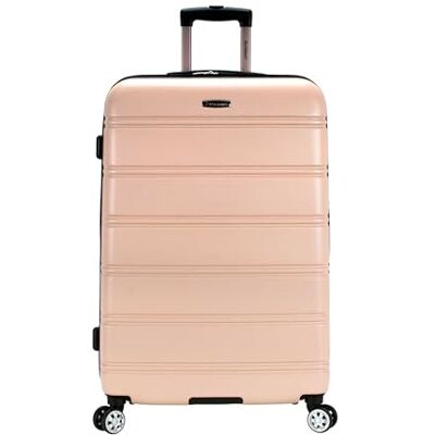 Rockland Abs Valise à roulettes extensible 71,1 cm, champagne, Checked-Large 28-Inch, Melbourne Valise rigide extensible à roulettes pivotantes Rockland Abs Valise à roulettes extensible 71,1 cm, champagne, Checked-Large 28-Inch, Melbourne Valise rigide extensible à roulettes pivotantes
