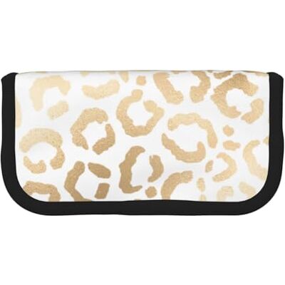 YUNWEIKEJI Élégante trousse à crayons en toile avec motif léopard blanc doré et blanc, comme sur l'image, One Size, Organiseur de sac YUNWEIKEJI Élégante trousse à crayons en toile avec motif léopard blanc doré et blanc, comme sur l'image, One Size, Organiseur de sac