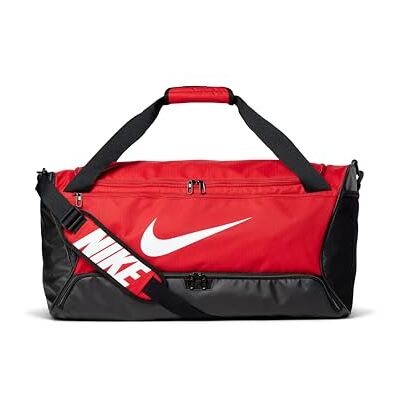 NIKE Brsla Duff 9.5 Sac de sport unisexe Rouge/noir/blanc Taille unique NIKE Brsla Duff 9.5 Sac de sport unisexe Rouge/noir/blanc Taille unique