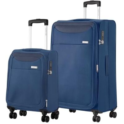CarryOn Air Set de 2 Valises Souples Extensible 55cm Valise Cabine Souple et Soute Valise 77cm avec TSA (Bleu, XL) CarryOn Air Set de 2 Valises Souples Extensible 55cm Valise Cabine Souple et Soute Valise 77cm avec TSA (Bleu, XL)
