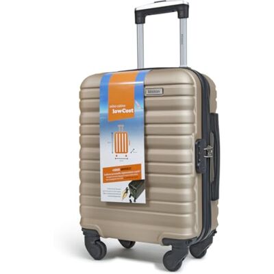 KINSTON Valise Cabine pour EasyJet 4 Roues Détachables Taille LowCost Bagage à Main Léger et Durable, Roues Pivotantes Amovibles Démontable Champagne KINSTON Valise Cabine pour EasyJet 4 Roues Détachables Taille LowCost Bagage à Main Léger et Durable, Roues Pivotantes Amovibles Démontable Champagne