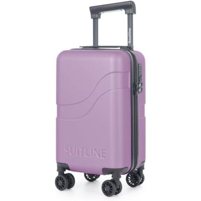 Suitline Clix-Lite Petite valise sous siège avec roulettes doubles amovibles 40 x 20 x 25 cm, mini valise rigide ABS, bagage de bord pour Ryanair, hauteur totale 47 cm, sac de cabine max 20 l, lilas Suitline Clix-Lite Petite valise sous siège avec roulettes doubles amovibles 40 x 20 x 25 cm, mini valise rigide ABS, bagage de bord pour Ryanair, hauteur totale 47 cm, sac de cabine max 20 l, lilas