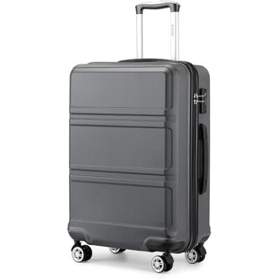 Kono Valise cabine légère en ABS 50,8 cm avec 4 roulettes pivotantes 55 x 40 x 22 cm, gris, 20", Cabine Kono Valise cabine légère en ABS 50,8 cm avec 4 roulettes pivotantes 55 x 40 x 22 cm, gris, 20", Cabine