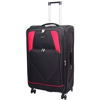 A1 FASHION GOODS Valise à roulettes souple extensible 4 roues York noir rouge violet, Noir , L, Valise souple extensible avec roulettes pivotantes A1 FASHION GOODS Valise à roulettes souple extensible 4 roues York noir rouge violet, Noir , L, Valise souple extensible avec roulettes pivotantes