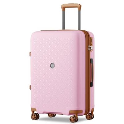 Kono Valise en polypropylène rigide – Trolley à main extensible avec 4 roues silencieuses TPE, porte-gobelets et serrure TSA, rose, Valige Media 24 Kono Valise en polypropylène rigide – Trolley à main extensible avec 4 roues silencieuses TPE, porte-gobelets et serrure TSA, rose, Valige Media 24