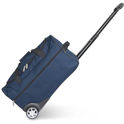 KINSTON Sac de Voyage Trolley Grand Sac à roulettes & Canne Télescopique, Compartiment Principal Spacieux et Poche Latérale Zippée Valise Bagage à Main Idéal pour Voyages et Week-Ends, Bleu KINSTON Sac de Voyage Trolley Grand Sac à roulettes & Canne Télescopique, Compartiment Principal Spacieux et Poche Latérale Zippée Valise Bagage à Main Idéal pour Voyages et Week-Ends, Bleu