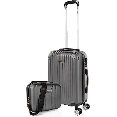 ITACA Valise Cabine 55x40x20 Rigide Légère à Roulette 4 Roues Pivotantes avec Cad ITACA Valise Cabine 55x40x20 Rigide Légère à Roulette 4 Roues Pivotantes avec Cad