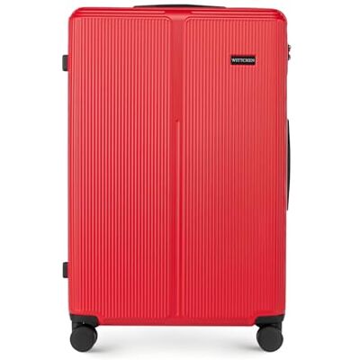 WITTCHEN Stripes Line Valise grande taille 76,5 × 50 × 29 cm (XL) 96 l, coque rigide ABS, 4 roulettes 360° Serrure à code, poignée télescopique, bagage soute Brussels Airlines couleur: Rouge WITTCHEN Stripes Line Valise grande taille 76,5 × 50 × 29 cm (XL) 96 l, coque rigide ABS, 4 roulettes 360° Serrure à code, poignée télescopique, bagage soute Brussels Airlines couleur: Rouge