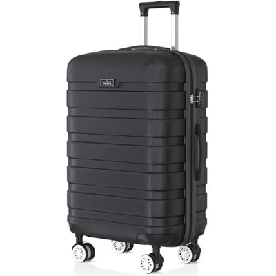 V Voyagoux Voyagoux Valise Grande Valise Rigide, Valises avec Serrure TSA, 4X 360° Roue, Suitcase, Robuste et léger Suitcase, Noir, 71L, Valise V Voyagoux Voyagoux Valise Grande Valise Rigide, Valises avec Serrure TSA, 4X 360° Roue, Suitcase, Robuste et léger Suitcase, Noir, 71L, Valise