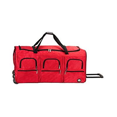 Rockland Melbourne Valise rigide extensible à roulettes pivotantes, Rouge, 40 Rockland Melbourne Valise rigide extensible à roulettes pivotantes, Rouge, 40