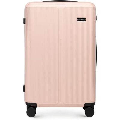 WITTCHEN Stripes Line Valise moyenne 67,5 × 45 × 27 cm (L), 65 L coque rigide ABS, 4 roulettes 360° Serrure à code, poignée télescopique, valise soute Brussels Airlines/Ryanair, couleur: Rose poudré WITTCHEN Stripes Line Valise moyenne 67,5 × 45 × 27 cm (L), 65 L coque rigide ABS, 4 roulettes 360° Serrure à code, poignée télescopique, valise soute Brussels Airlines/Ryanair, couleur: Rose poudré
