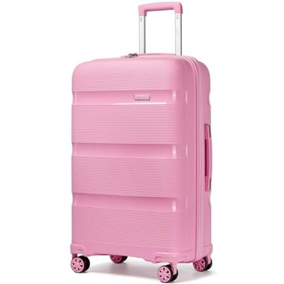 Kono Valise, Valise Rigide en Polypropylène Bagage Cabine avec 4 roulettes Serrure à Combinaison TSA, Rose, 75 cm, Classique Kono Valise, Valise Rigide en Polypropylène Bagage Cabine avec 4 roulettes Serrure à Combinaison TSA, Rose, 75 cm, Classique