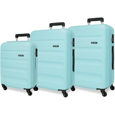 ROLL ROAD Flex Valise rigide fabriquée en ABS, un matériau, fermeture à combinaison latérale, 4 roues doubles, bagage main, intérieur pratique avec un compartiment, Bleu (azulon), 38 x 55 x 20 cm, 46 ROLL ROAD Flex Valise rigide fabriquée en ABS, un matériau, fermeture à combinaison latérale, 4 roues doubles, bagage main, intérieur pratique avec un compartiment, Bleu (azulon), 38 x 55 x 20 cm, 46