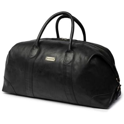 DRAKENSBERG Sac de voyage David en cuir pour homme et femme, design vintage, extensible, Noir vintage (60 cm), Groß, 60cm, 60 Liter, Grand sac de voyage en cuir véritable DRAKENSBERG Sac de voyage David en cuir pour homme et femme, design vintage, extensible, Noir vintage (60 cm), Groß, 60cm, 60 Liter, Grand sac de voyage en cuir véritable