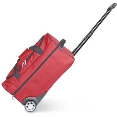 KINSTON Sac de Voyage Trolley Grand Sac à roulettes & Canne Télescopique, Compartiment Principal Spacieux et Poche Latérale Zippée Valise Bagage à Main Idéal pour Voyages et Week-Ends, Rouge KINSTON Sac de Voyage Trolley Grand Sac à roulettes & Canne Télescopique, Compartiment Principal Spacieux et Poche Latérale Zippée Valise Bagage à Main Idéal pour Voyages et Week-Ends, Rouge