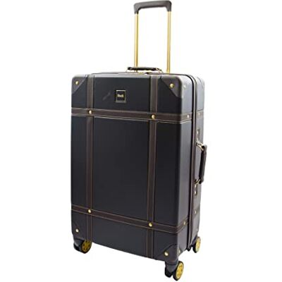 A1 FASHION GOODS Valise de voyage rigide rétro à 8 roues Archaic, Sac à roulettes, Valisette, Noir, Medium 68 x 45 x 26cm, 4kg, Bagages rigides A1 FASHION GOODS Valise de voyage rigide rétro à 8 roues Archaic, Sac à roulettes, Valisette, Noir, Medium 68 x 45 x 26cm, 4kg, Bagages rigides