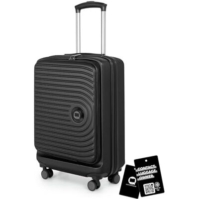 Hauptstadtkoffer Mitte Valise cabine ouverture par le haut 55 x 40 x 20 cm, bagage cabine avion, serrure TSA, 4 roulettes, valise rigide, trolley + étiquette bagage numérique, Noir Hauptstadtkoffer Mitte Valise cabine ouverture par le haut 55 x 40 x 20 cm, bagage cabine avion, serrure TSA, 4 roulettes, valise rigide, trolley + étiquette bagage numérique, Noir