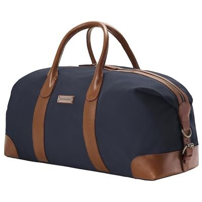 DRAKENSBERG Weekender David Sac de voyage vintage en toile avec cuir extensible pour homme et femme 45-60 l, Bleu marine M, M, rétro DRAKENSBERG Weekender David Sac de voyage vintage en toile avec cuir extensible pour homme et femme 45-60 l, Bleu marine M, M, rétro