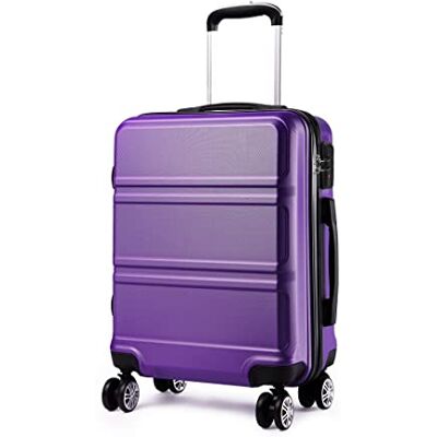 Kono Valise de Voyage Trolley Rigide en ABS avec Bagages à Main et Bagages à Main, à la Mode (Violet, S-55CM) Kono Valise de Voyage Trolley Rigide en ABS avec Bagages à Main et Bagages à Main, à la Mode (Violet, S-55CM)