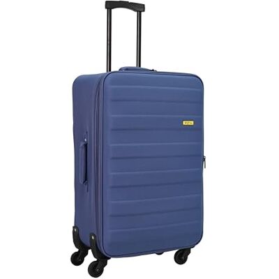 SiGN Valise de voyage en tissu à roulettes (bagage à main moyen et grand) + joint d'extension de 5 cm, bleu, Carry-On (60 cm), Valise en tissu avec joint d'expansion SiGN Valise de voyage en tissu à roulettes (bagage à main moyen et grand) + joint d'extension de 5 cm, bleu, Carry-On (60 cm), Valise en tissu avec joint d'expansion