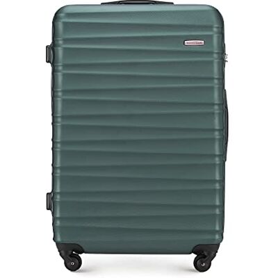 WITTCHEN Valise de voyage Bagage à main cabine rigide ABS 4 roulettes pivotantes Serrure à combinaison Poignée télescopique GROOVE Line Taille L Vert Brussels Airlines/Ryanair/TUI fly Belgium WITTCHEN Valise de voyage Bagage à main cabine rigide ABS 4 roulettes pivotantes Serrure à combinaison Poignée télescopique GROOVE Line Taille L Vert Brussels Airlines/Ryanair/TUI fly Belgium