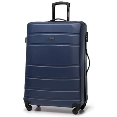 WITTCHEN Grande Valise de Voyage Coque Rigide ABS 4 roulettes Spinner Serrure à Combinaison Poignée télescopique Globe Line Taille XL Bleu Marine Air France/Easyjet/Ryanair WITTCHEN Grande Valise de Voyage Coque Rigide ABS 4 roulettes Spinner Serrure à Combinaison Poignée télescopique Globe Line Taille XL Bleu Marine Air France/Easyjet/Ryanair