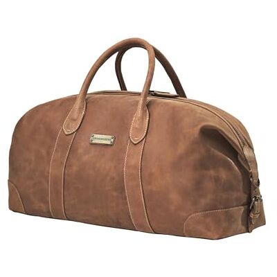 DRAKENSBERG Sac De Voyage Cuir 'David' Grand Sac Weekend Homme, Fait Main, Extensible, Design Safari Vintage, 60L, Marron Havane (55 Cm), Medium, 55cm, 45 Liter, Sac de voyage en cuir véritable DRAKENSBERG Sac De Voyage Cuir 'David' Grand Sac Weekend Homme, Fait Main, Extensible, Design Safari Vintage, 60L, Marron Havane (55 Cm), Medium, 55cm, 45 Liter, Sac de voyage en cuir véritable