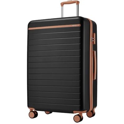 Kono Valise Grande 76.5cm, Valise de Voyage Grandeen ABS+PC, Bagage à Main avec 4 Roues, Noir Kono Valise Grande 76.5cm, Valise de Voyage Grandeen ABS+PC, Bagage à Main avec 4 Roues, Noir