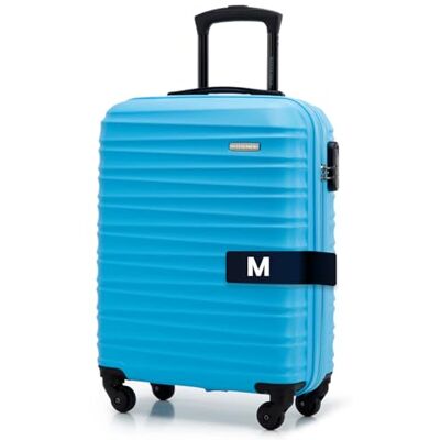 WITTCHEN Valise de voyage Bagage à main cabine rigide ABS 4 roulettes pivotantes Serrure à combinaison Poignée télescopique GROOVE Line Taille S Bleu Brussels Airlines/Ryanair/TUI fly Belgium WITTCHEN Valise de voyage Bagage à main cabine rigide ABS 4 roulettes pivotantes Serrure à combinaison Poignée télescopique GROOVE Line Taille S Bleu Brussels Airlines/Ryanair/TUI fly Belgium