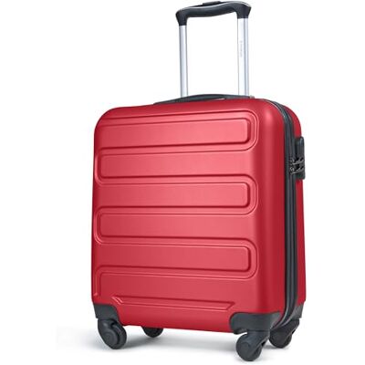 KINSTON Valise cabine ultra-légère 4 roues multidirectionnelles, coque rigide ABS 3D, doublure polyamide Rouge élégant KINSTON Valise cabine ultra-légère 4 roues multidirectionnelles, coque rigide ABS 3D, doublure polyamide Rouge élégant