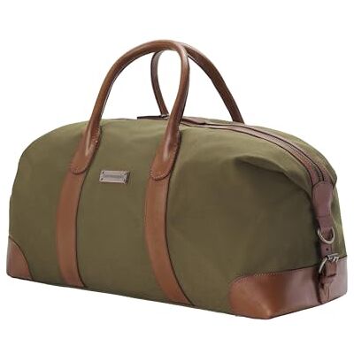 DRAKENSBERG Weekender David Sac de voyage vintage en toile avec cuir extensible pour homme et femme 45-60 l, Vert olive M, M, Weekender classique DRAKENSBERG Weekender David Sac de voyage vintage en toile avec cuir extensible pour homme et femme 45-60 l, Vert olive M, M, Weekender classique