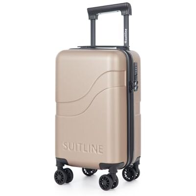 Suitline Clix-Lite Petite valise sous siège avec roulettes doubles amovibles 40 x 20 x 25 cm, mini valise rigide ABS, bagage de bord pour Ryanair, hauteur totale 47 cm, sac de cabine max 20 l, titane Suitline Clix-Lite Petite valise sous siège avec roulettes doubles amovibles 40 x 20 x 25 cm, mini valise rigide ABS, bagage de bord pour Ryanair, hauteur totale 47 cm, sac de cabine max 20 l, titane