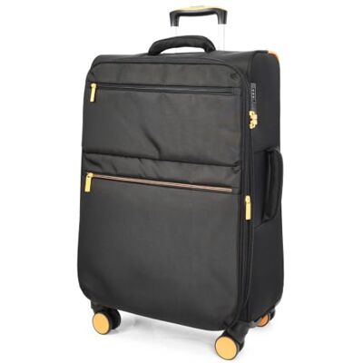 A1 FASHION GOODS Airflex Valise souple légère et extensible avec serrure sécurisée 4 roues, Noir , Medium Check-in size 24", Valise A1 FASHION GOODS Airflex Valise souple légère et extensible avec serrure sécurisée 4 roues, Noir , Medium Check-in size 24", Valise