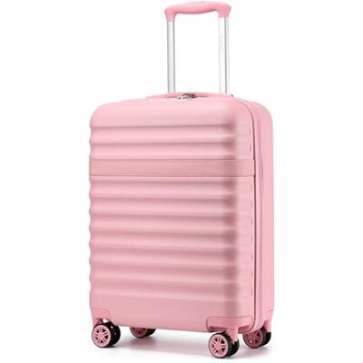 Kono Valise de cabine légère ABS + PC rigide avec serrure TSA roues pivotantes, rose, Cabin-20 inch, Sac cabane décontracté Kono Valise de cabine légère ABS + PC rigide avec serrure TSA roues pivotantes, rose, Cabin-20 inch, Sac cabane décontracté