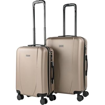 ITACA Valises. Lot de Valise Rigides 4 Roulettes Valise Grande Taille, Valise soute Avion, Bagages pour Voyages.Ensemble Valise Voyage. Verrouillage à Combinaison, Champagne ITACA Valises. Lot de Valise Rigides 4 Roulettes Valise Grande Taille, Valise soute Avion, Bagages pour Voyages.Ensemble Valise Voyage. Verrouillage à Combinaison, Champagne