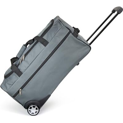 KINSTON Sac de Voyage Trolley Grand Sac à roulettes & Canne Télescopique, Compartiment Principal Spacieux et Poche Latérale Zippée Valise Bagage à Main Idéal pour Voyages et Week-Ends, Gris, Grand KINSTON Sac de Voyage Trolley Grand Sac à roulettes & Canne Télescopique, Compartiment Principal Spacieux et Poche Latérale Zippée Valise Bagage à Main Idéal pour Voyages et Week-Ends, Gris, Grand