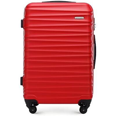 WITTCHEN Valise de voyage Bagage à main cabine rigide ABS 4 roulettes pivotantes Serrure à combinaison Poignée télescopique GROOVE Line Taille M Rouge Brussels Airlines/Ryanair/TUI fly Belgium WITTCHEN Valise de voyage Bagage à main cabine rigide ABS 4 roulettes pivotantes Serrure à combinaison Poignée télescopique GROOVE Line Taille M Rouge Brussels Airlines/Ryanair/TUI fly Belgium