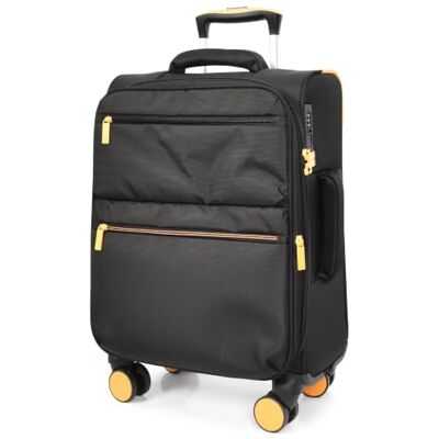 A1 FASHION GOODS Airflex Valise souple légère et extensible avec serrure sécurisée 4 roues, Noir , Petite cabine de 50,8 cm, Valise A1 FASHION GOODS Airflex Valise souple légère et extensible avec serrure sécurisée 4 roues, Noir , Petite cabine de 50,8 cm, Valise