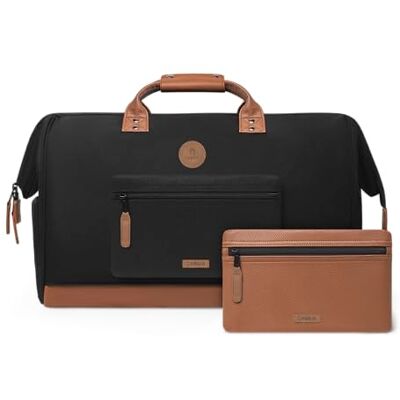 Cabaïa CABAIA Sac de Voyage Duffle Adventurer Cologne 40L Compatible Bagage Cabine 45x30x29 Déperlant & Certifié Vegan 2 poches Compartiment à Chaussures Sac Week-end, Sac de Sport Noir Cabaïa CABAIA Sac de Voyage Duffle Adventurer Cologne 40L Compatible Bagage Cabine 45x30x29 Déperlant & Certifié Vegan 2 poches Compartiment à Chaussures Sac Week-end, Sac de Sport Noir