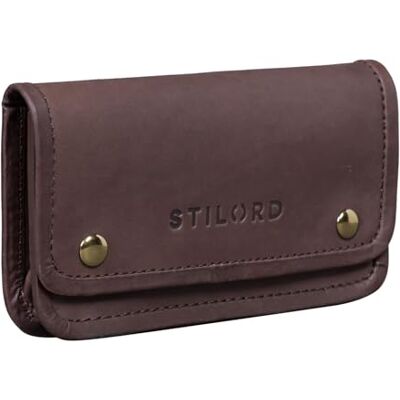 STILORD "Kingston" Vintage Pochette à Tabac Cuir Blague à Tabac Étui à Tabac Hommes et Femmes Pochette pour Cigarette avec Compartiment Pour Filtres Couleur:marron foncé pâle STILORD "Kingston" Vintage Pochette à Tabac Cuir Blague à Tabac Étui à Tabac Hommes et Femmes Pochette pour Cigarette avec Compartiment Pour Filtres Couleur:marron foncé pâle