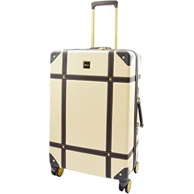 A1 FASHION GOODS Valise de voyage rigide rétro à 8 roues Archaic, Mallette Sac à roulettes, crème, Medium 68 x 45 x 26cm, 4kg, Bagages rigides avec roulettes pivotantes A1 FASHION GOODS Valise de voyage rigide rétro à 8 roues Archaic, Mallette Sac à roulettes, crème, Medium 68 x 45 x 26cm, 4kg, Bagages rigides avec roulettes pivotantes