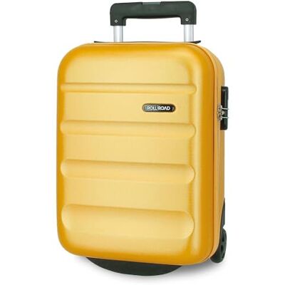 ROLL ROAD Flex Valise rigide fabriquée en ABS, un matériau, fermeture à combinaison latérale, 4 roues doubles, bagage main, intérieur pratique avec un compartiment, ocre, Talla única, Valise à main ROLL ROAD Flex Valise rigide fabriquée en ABS, un matériau, fermeture à combinaison latérale, 4 roues doubles, bagage main, intérieur pratique avec un compartiment, ocre, Talla única, Valise à main